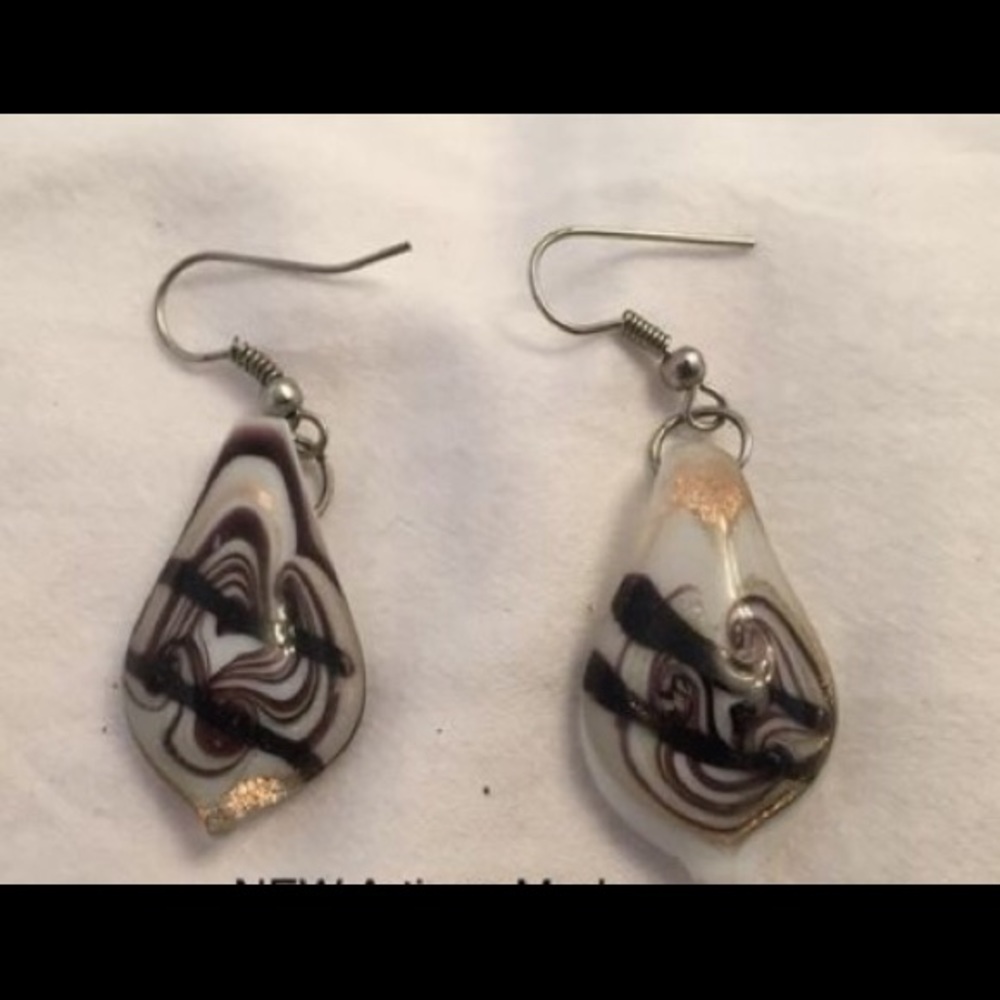 NWOT Vintage 90’s - Y2K Brown Glass Blown Earrings